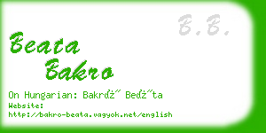 beata bakro business card